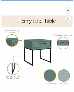 Cortney's Collection Perry End Table, Sage Green