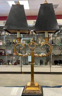 Double Brass Table Lamp