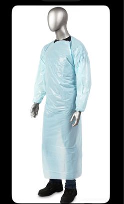 Brand New (100pcs) AMBISHIELD  50in Long BLUE 1.75 MIL CPE GOWN