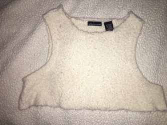 Soft white plush Crop top
