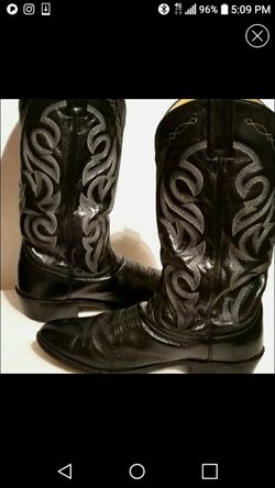 Dan Post Black leather cowboy Sz 8