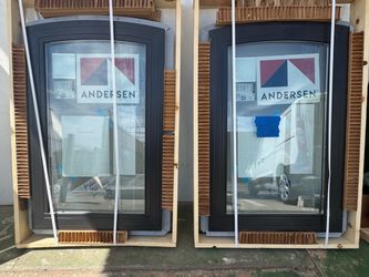 2-Andersen Arched Windows Dark Frame 24x37