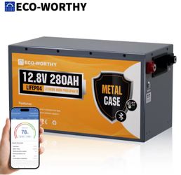 2 baterías para sistema 24V ECO-WORTHY 12.8V 280Ah (3584W)LiFePO4 Lithium Iron Phosphate Battery