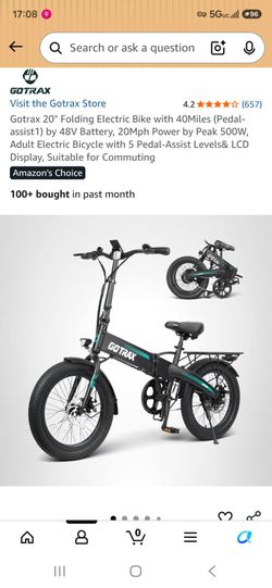 GOTRAX R1 20' Foldable E -Bike