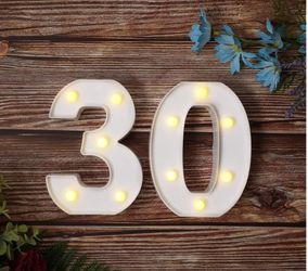 30th Birthday Decorations Numbers Light up 