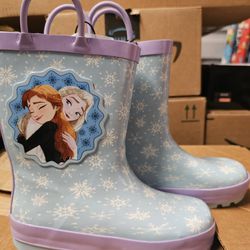 Disney  Licensed Frozen Elsa & Anna Big Girls Size 11-12 (Toddler) Rubber Boots New