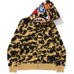 BAPE 1st Camo Shark Full Zip Hoodie Yellow