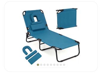 Costway Folding Tanning chair w/removable pillow