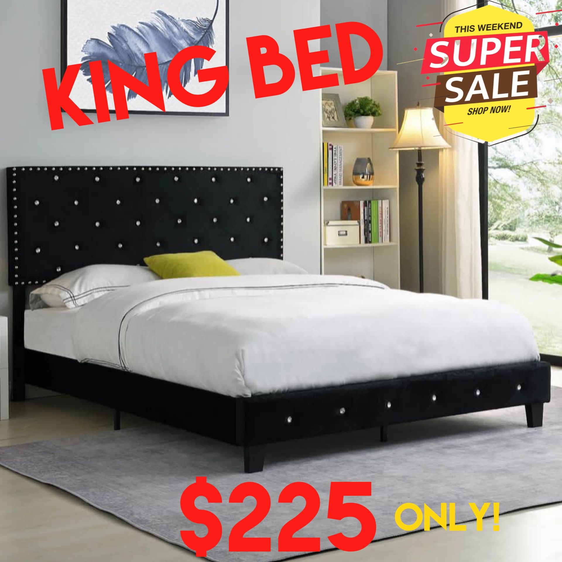 New In The Box 📦 Black King Bed Frame