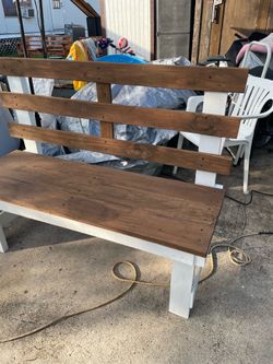 Wooden bench ( recently built )