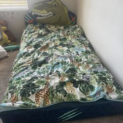 Dinosaur Bed Set + Dinosaur Book Shelf