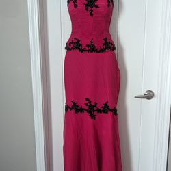 Fuchsia & Black Xtreme Two Piece  Dress
