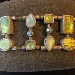 SilverTone Stretch Bracelet With Rhinestones Etc…by Lia Sophia 