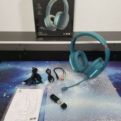 New YOTMS Wireless Gaming Headset for PS4 PS5 PC Switch, Wireless 2.4GHz Gaming Headphones W/ Removable Noise Cancelling Microphone, 7.1 Stereo Sound,