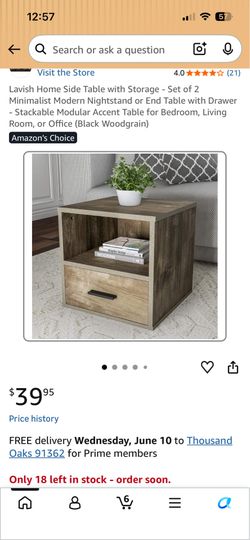 Two modern gray nightstands side table set