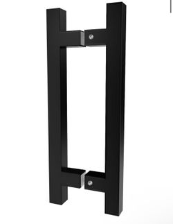 Shower Door Handle, 8 in Hole Spacing, Stainless Steel, Matte Black Fits 1/4 to 1/2 in Glass, Double-Sided Ladder Pull for Frameless Glass Doors