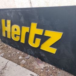 Large Hertz Rental Car Sign 