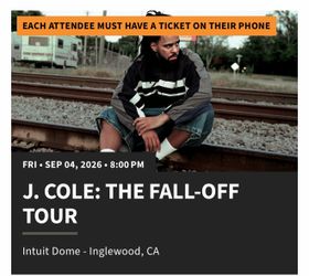 J Cole The Fall Off Tour- Los Angeles 9/4