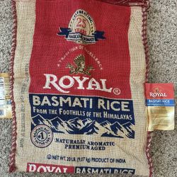 Royal basmati rice burlap zippered bag, no rice