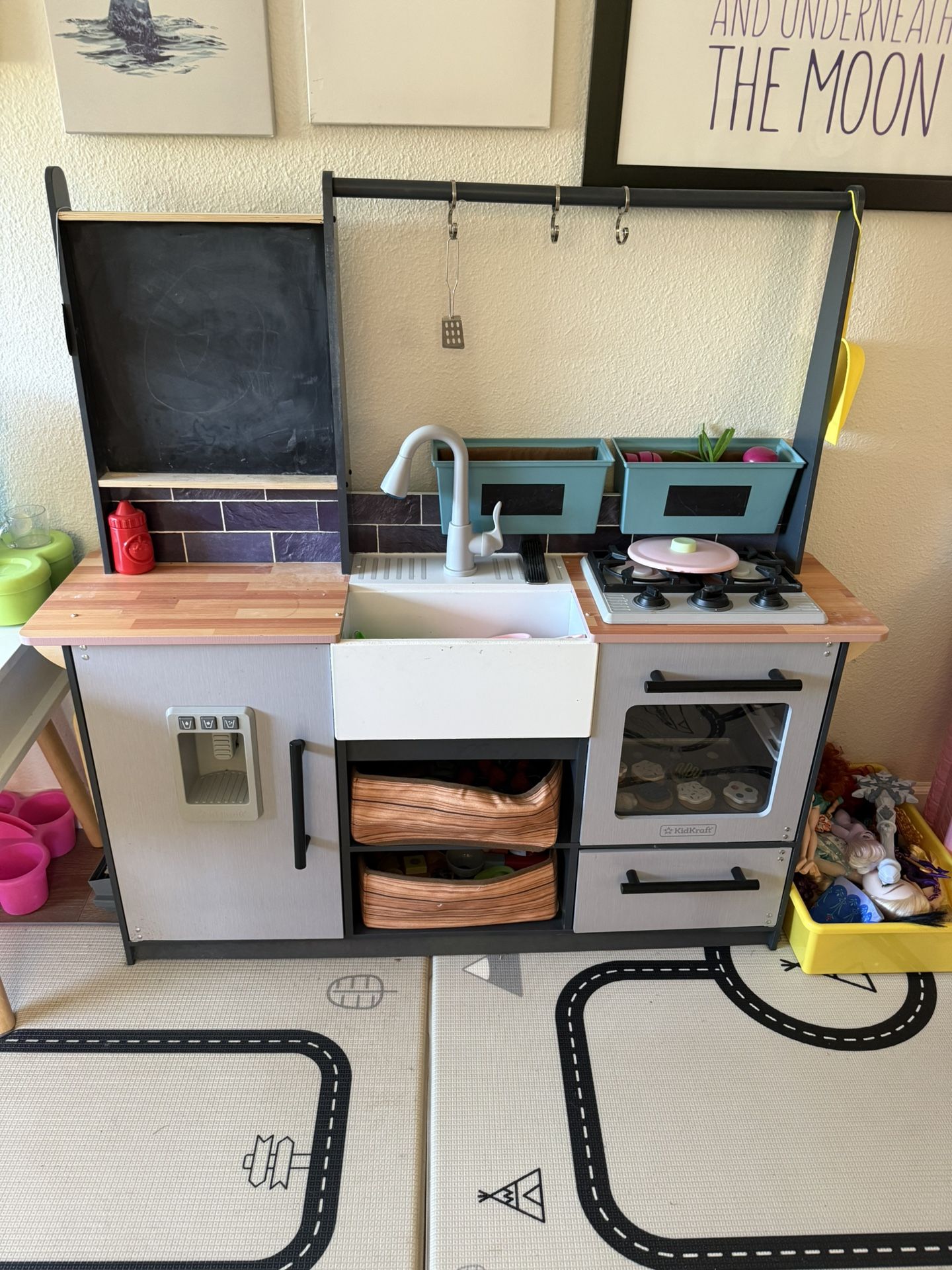 Kids Cute Kitchen Sink And Stove + All The Food!