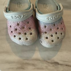 Baby Glitter Crocs 3c