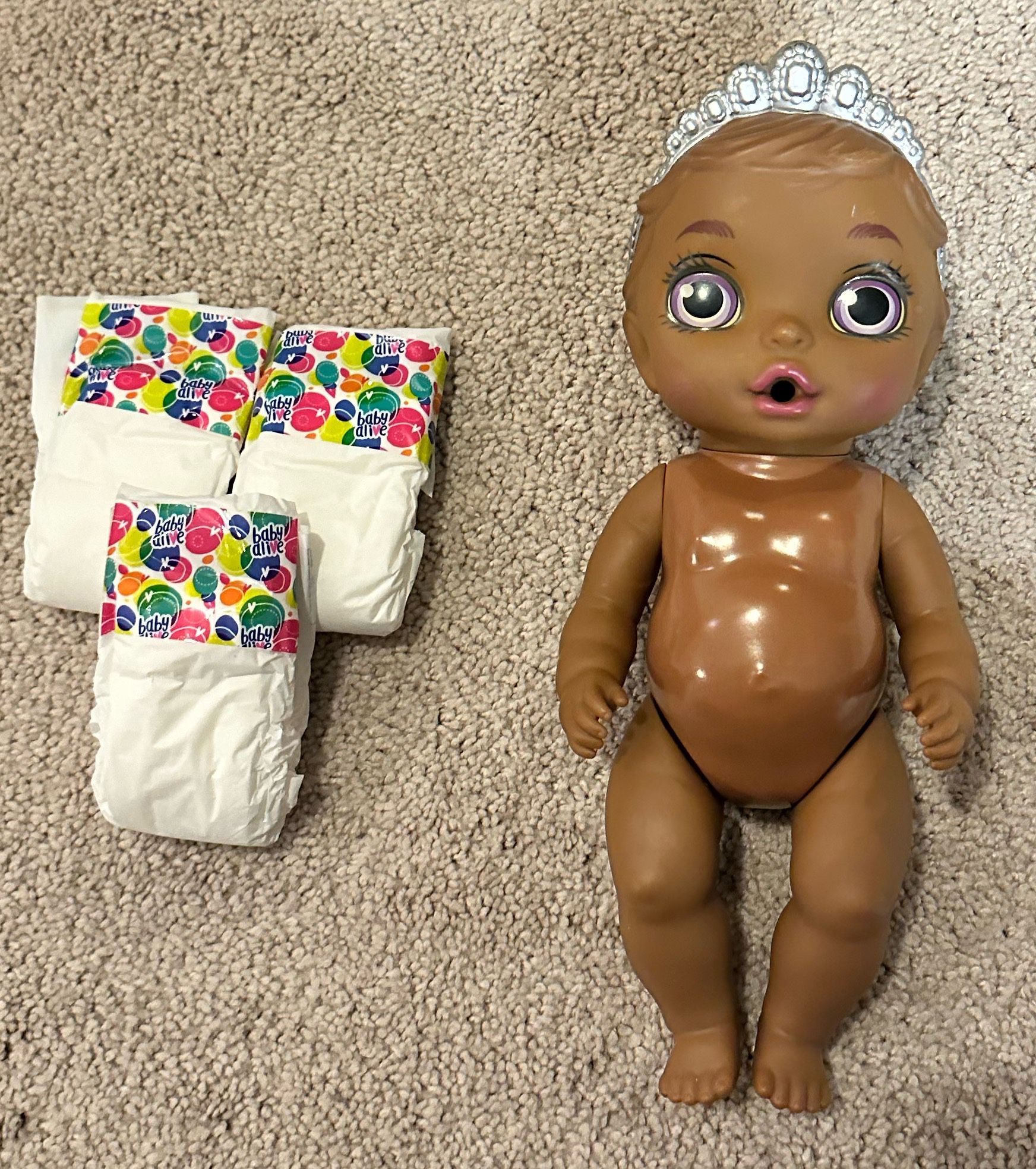 Baby Alive doll W/ 3 diapers