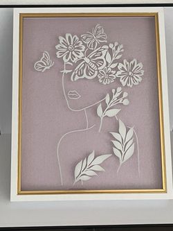 Butterfly and flower picture frame wall decor