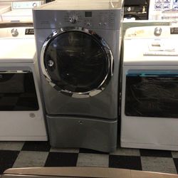 #213 Used Gray Electrolux Electric Dryer With Pedestal 