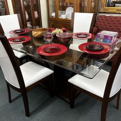 Furniture of America Waverly 7 Piece Wood Dining Table Set White Estate Furniture 