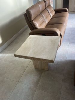 Travertine coffee and end table