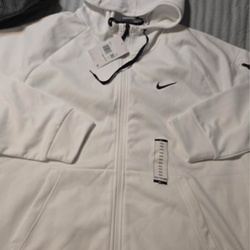 Nike white full zipper -zip hoodie xxl