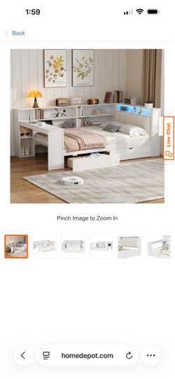 Nestair Full Captain Daybed with desk/drawers
