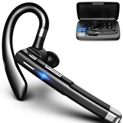 Bluetooth Headset for Cell Phones 500Hrs Standby Time with LED Charging Case 270 Degrees Rotatable Mic Hands Free Bluetooth 5.1 Version