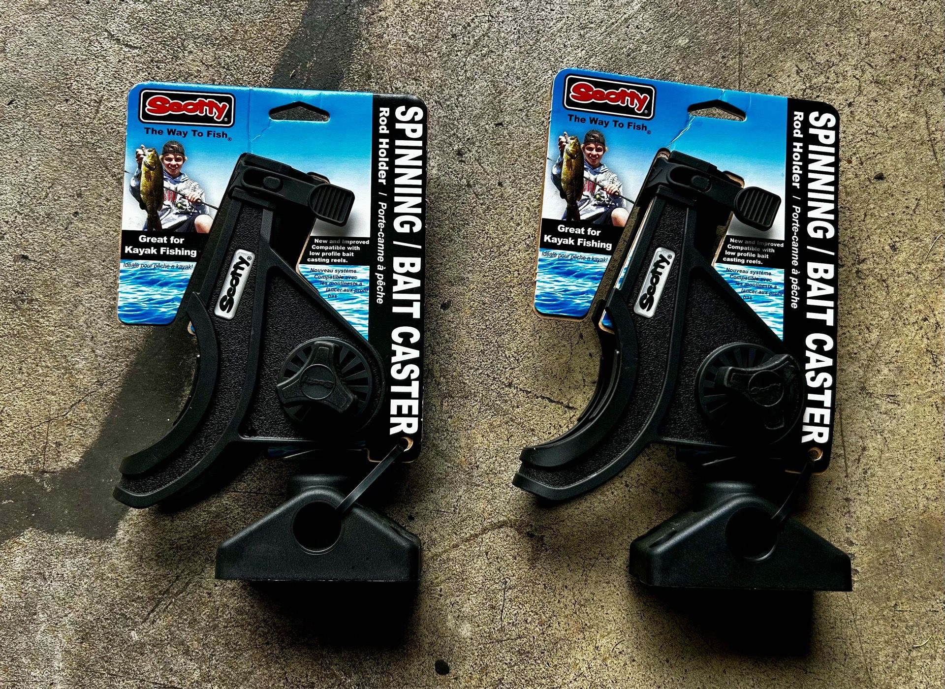 2- Scotty 0280-BK Baitcaster / Spinning Rod Holder Black NEW