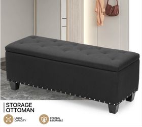 BLACK OTTOMAN STORAGE EASY STORAGE MODERN