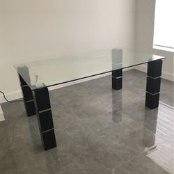 Glass Dining Table Heavy Quality 1” Glass No Chairs