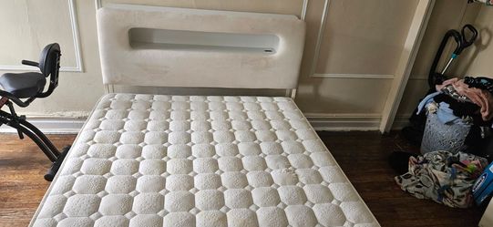 Queen Size Mattress with Headboard and storage