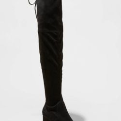 Women's Greta Tall Dress Boots - A New Day Black 5.5