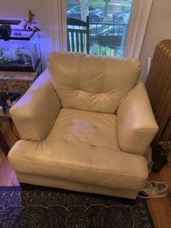Leather sofa chair