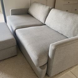 Modern Couch with Ottoman – $450