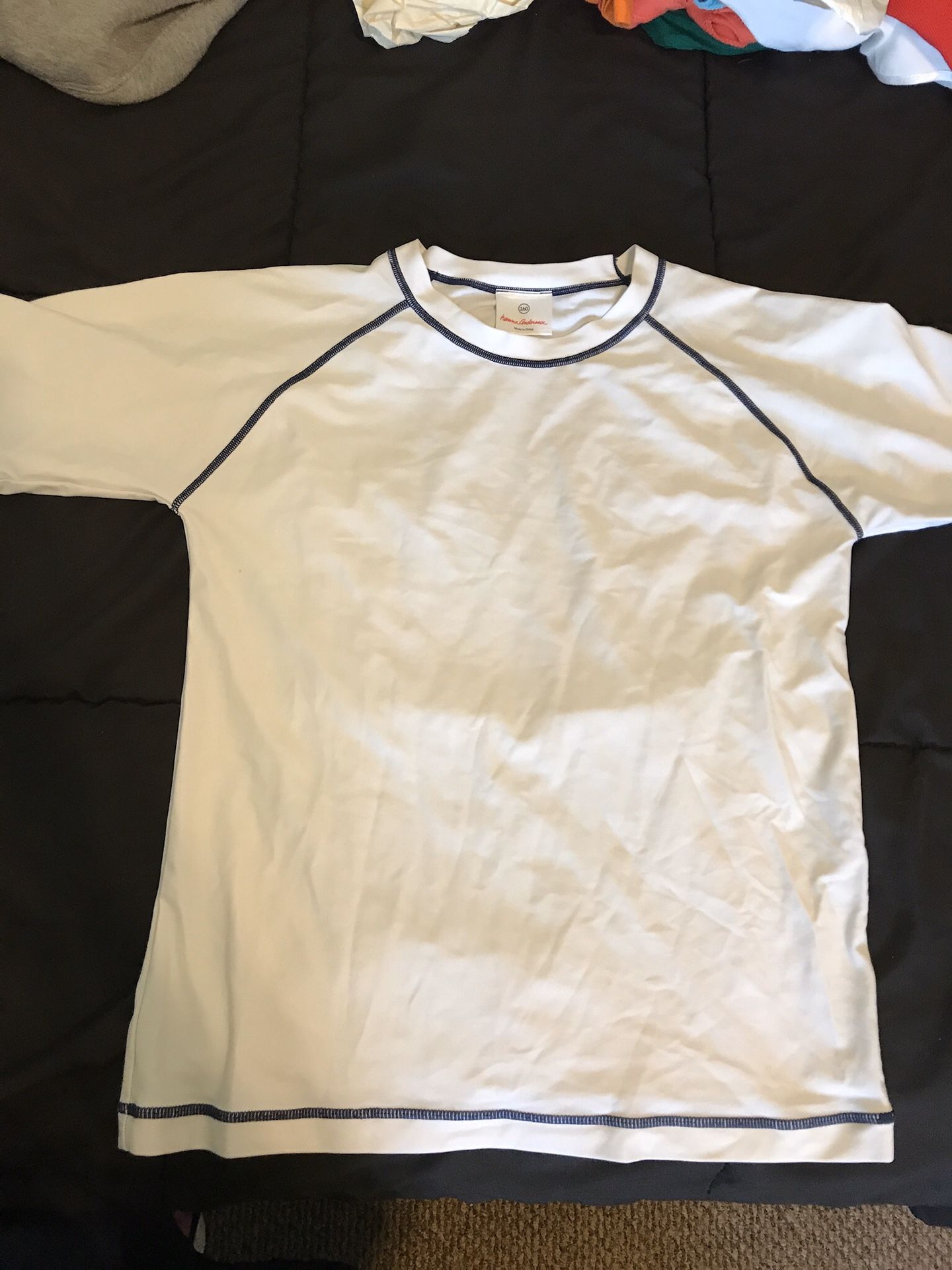 Hanna andersson 160 14/16 white athletic top nylon/spandex