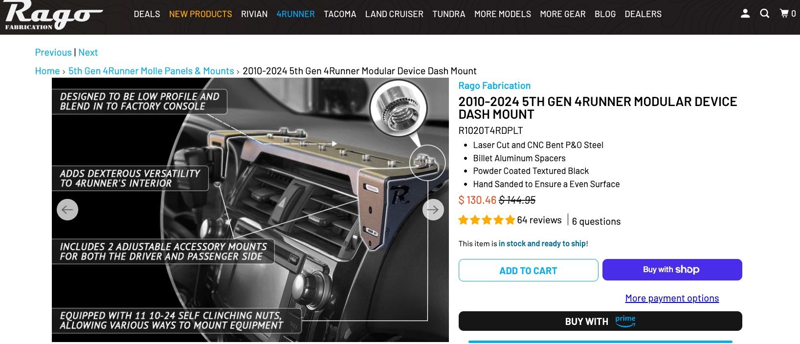 Rago Dash Mount