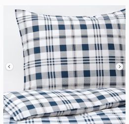 New Ikea SPIKVALLMO Duvet cover and pillowcase white blue, Twin size
