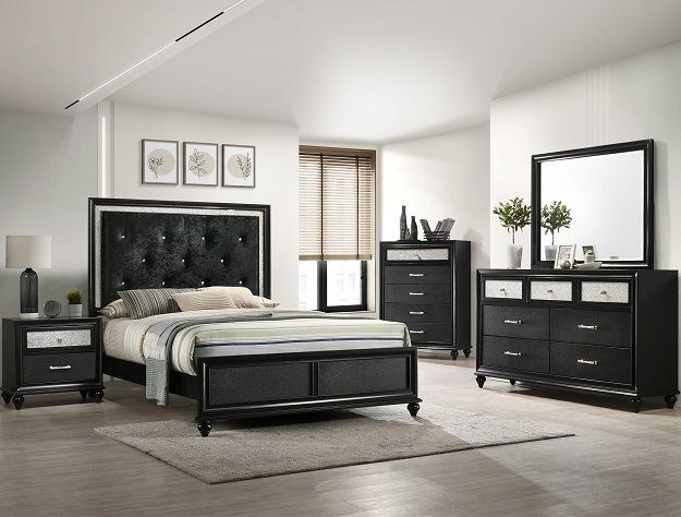 4 PCS Queen Bedroom Set Black