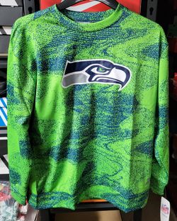 *NEW* NFL Team Apparel Seattle Seahawks Football Hoodie Green/Blue Zubaz Camo Size Small