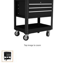 Homak 35in Black 4 Drawer Slide Top Cart