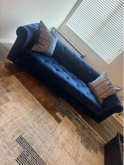 Tufted velvet couch