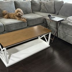 Brand New Oxford Deluxe Coffee Table (Brown And White)