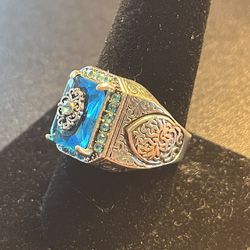 Sapphire And Silver Men’s Ring