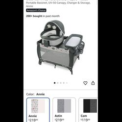 Graco Pack ’n Play Travel Dome LX Playard – Raised Portable Bassinet, UV‑50 Canopy, Changer & Storage